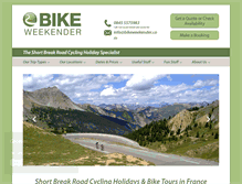 Tablet Screenshot of bikeweekender.com